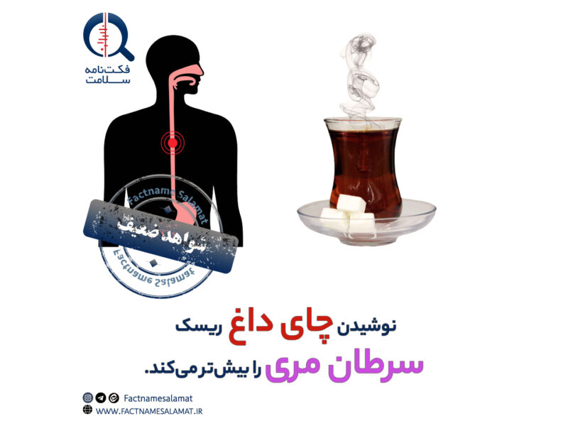 راستی‌آزمایی: نوشیدن چای داغ خطر ابتلا به سرطان مری را بیش‌تر می‌کند.