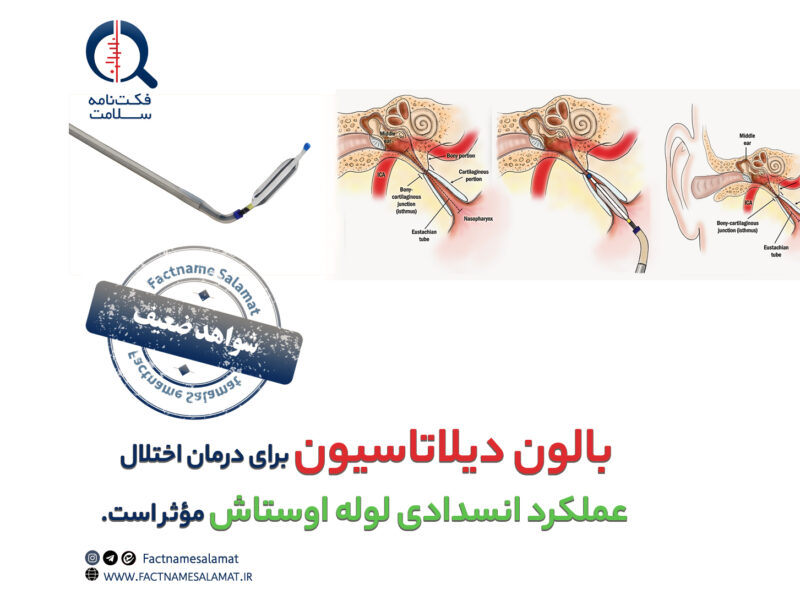 راستی‌آزمایی: گشاد کردن لوله اوستاش با بالون برای درمان اختلال عملکرد انسدادی لوله اوستاش در بزرگسالان مؤثر است.